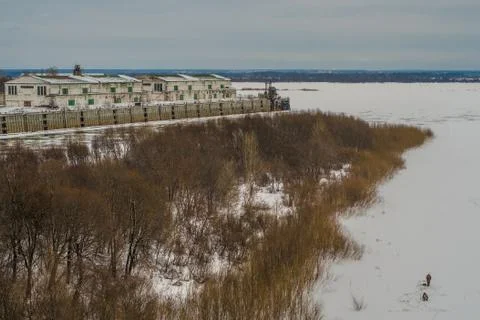 River under snow Stock Photos
