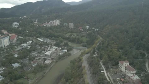River valley and mountains Stock Footage 291692912