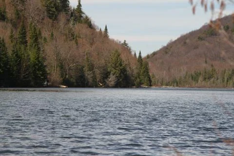 River valley between two mountain ranges Stock Photos