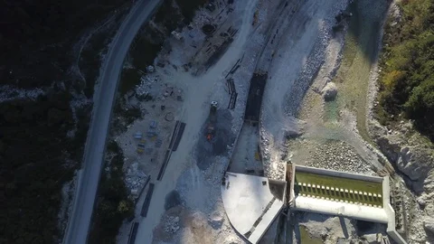 River valley at electrical dam Video stock 129338126