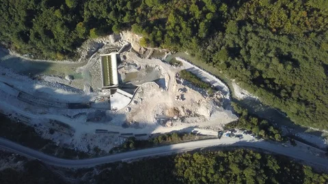 River valley at electrical dam Stock-Footage 129342955