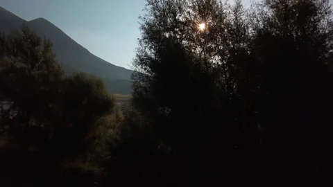 River valley with flatlands and forest Stock-Footage 129200264