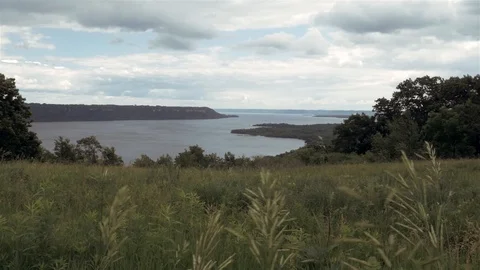 River Valley Partly Cloudy Stock Footage 86654414