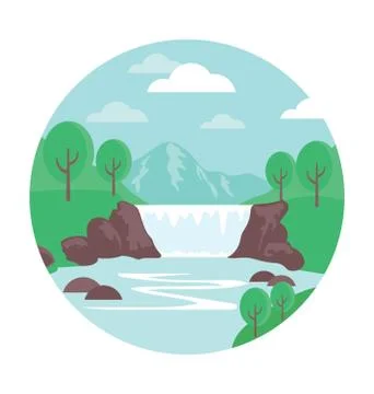 River Vector Icon Stock Illustration