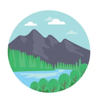 River Vector Icon Stock Illustration