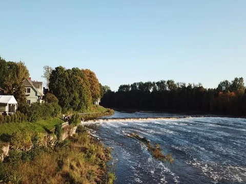 River Venta waterfall Stock Footage 80334796