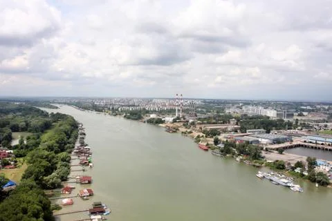 River view from the air Stock Photos