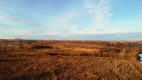 River view from bird flight. Stock Footage 96296533