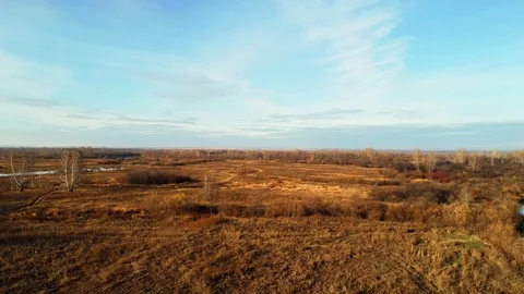 River view from bird flight. Stock Footage 96296614
