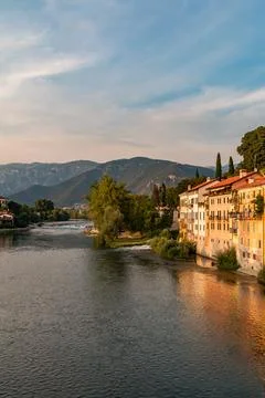 River View With Buildings Stock Photos