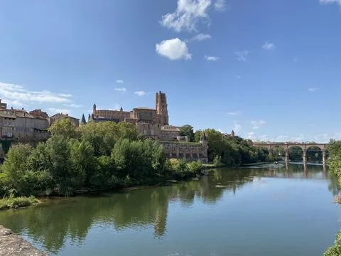 River view with Cathedral Stock Photos