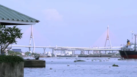 River view at chao praya river, Thailand Stock Footage 116653544