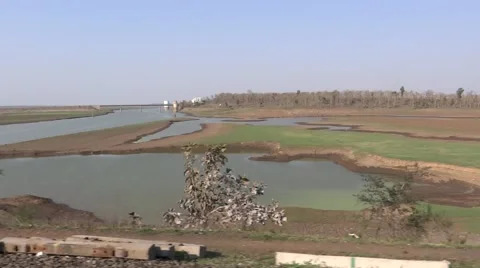 A River View From a Fast Running Train Stock-Footage 50153965