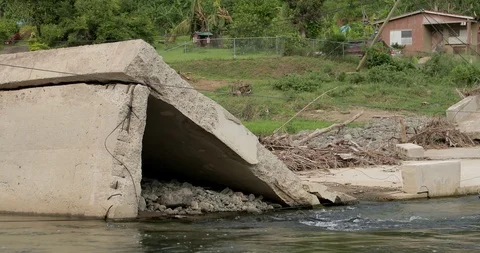 River view Hurricane Maria is the worst natural disaster to affect Puerto Rico. Stock Footage 93434002