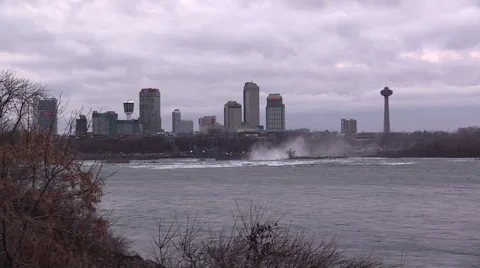 Up River View of Niagara Falls Stock Footage 58665197