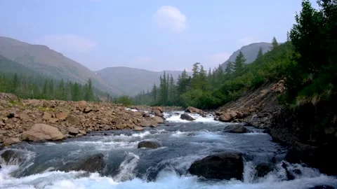 River view at Putorana plateau Stock Footage 170031602