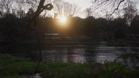 A river view at sunset 库存影片 328981974