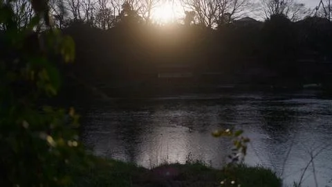 A river view at sunset Foto stock
