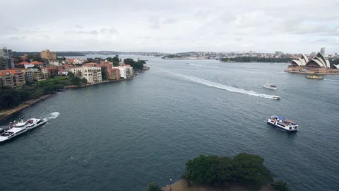 River view in Sydney CBD central city Stock Footage 124996134