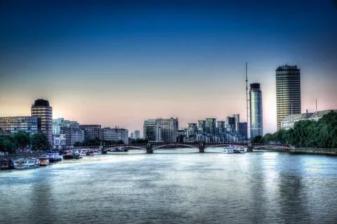 River view of thames hdr Foto stock
