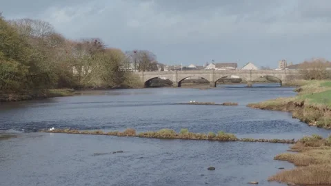 River View in Thurso with Bridge in the Distance on a Spring Day Stock Footage 332069135
