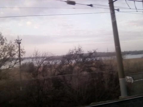 River view from the train window Stock Photos