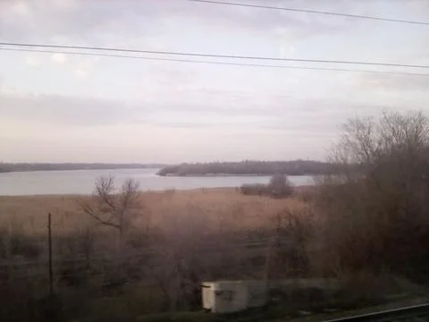 River view from the train window Stock Photos