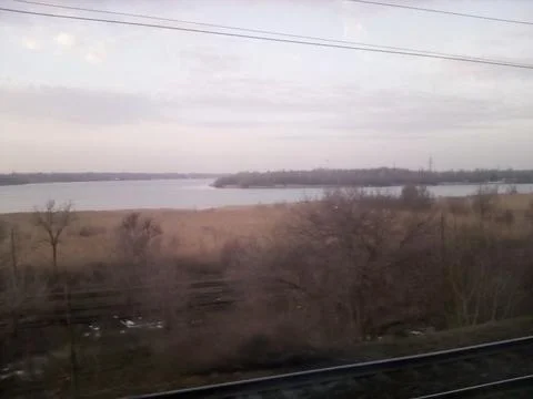 River view from the train window Stock Photos