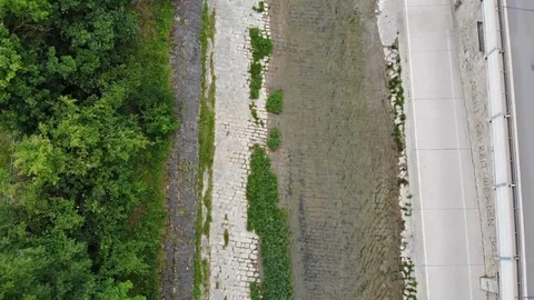 River view of walkside in city Stock Footage 116718561