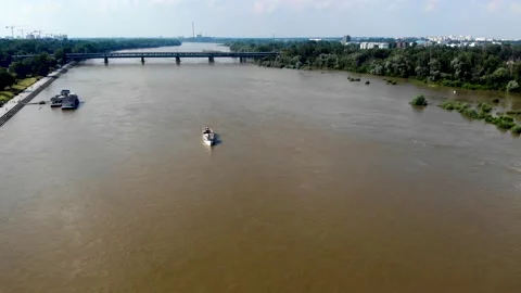 River view warsaw Stock Footage 134420548