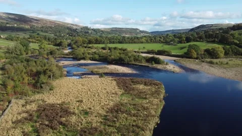 River view in the Yorkshire Dales Stock Footage 292132730