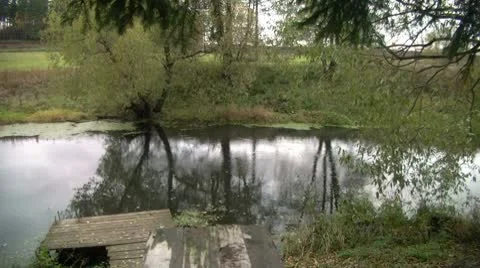 River in the village Stock Footage 8911848