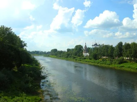The river in village Stock Photos