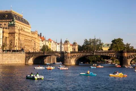 River Vltava in Prague Foto stock