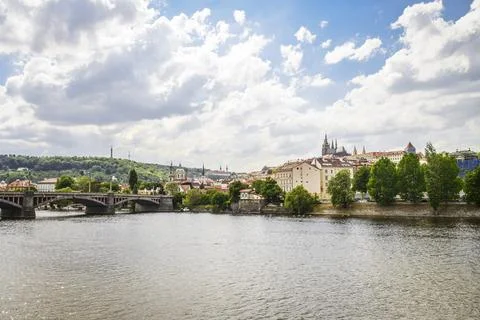 River Vltava at  spring 写真素材