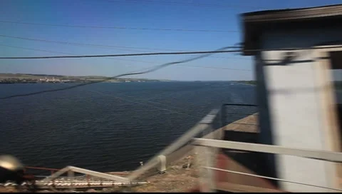 River Volga Crossing Stock Footage 7974891