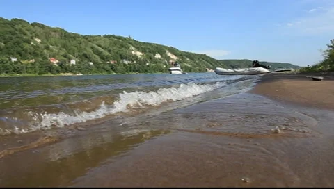 River Volga shore Video stock 7906179