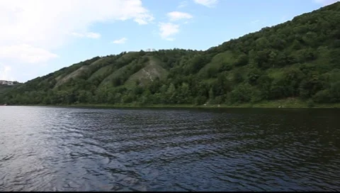 River Volga shore line Stock Footage 7905377