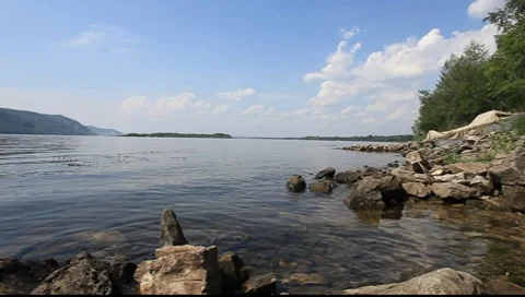 River Volga Shore Line Stock Footage 7974855