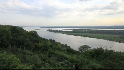 River Volga view Stock Footage 7904896