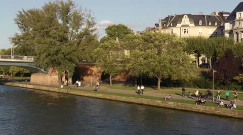 On The River Walkway Activity 1 Stock Footage 10595445