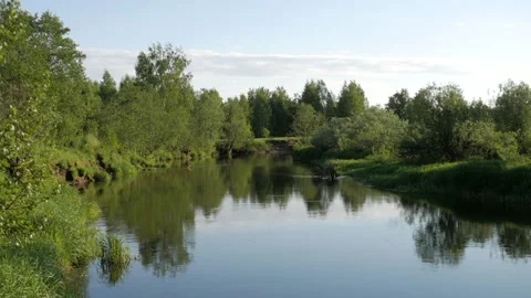 River on a warm summer day. Stock Footage 155881554