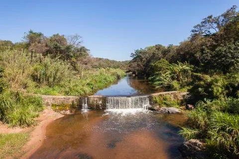 River Water Fall Wall Stock Photos