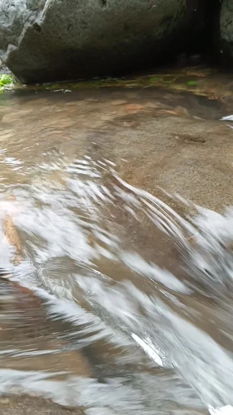 River Water Flow Close Up Over Stones Stock Footage 329892899