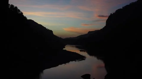 River water flow in a sunset Stock Footage 275871793