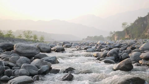 River Water Flowing from the mountain Video stock 274482221