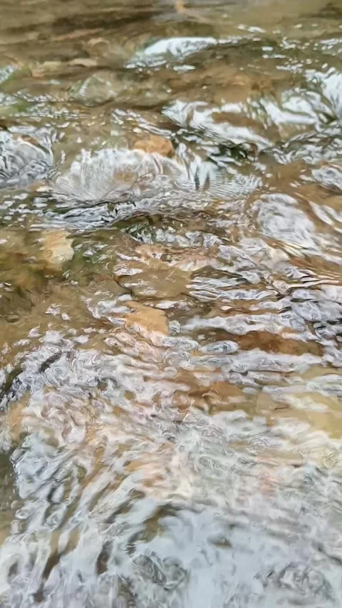 River Water Flowing Over Rocks Top View Stock Footage 329892092