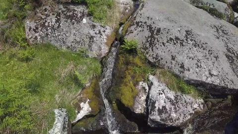 River Water flows County Wicklow, Drone Aerial 4k flight Stock Footage 92126004