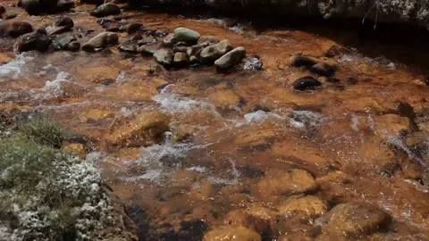 River water flows quickly over the stones Video stock 270951415