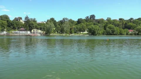 River water pollution during hot summer periods. Stock Footage 342118337